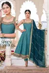 Ff Vichitra Silk Manual Work Kurti With Botttom Dupatta